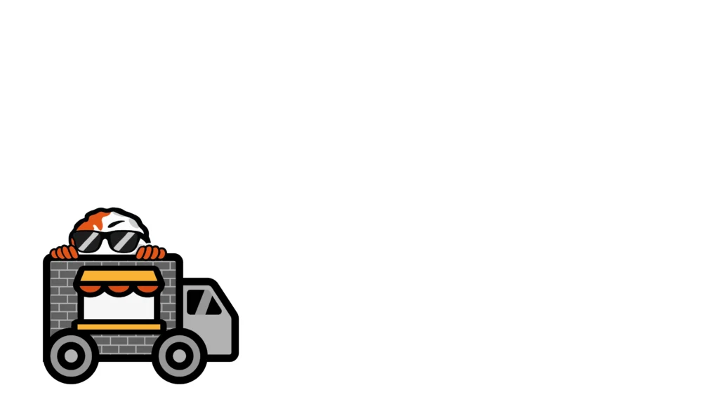 Dessin du food truck food boulett avec mascotte